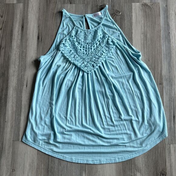 Y2K Style Bluetime Rayon Baby Blue Tank Top Size Medium - Picture 3 of 7